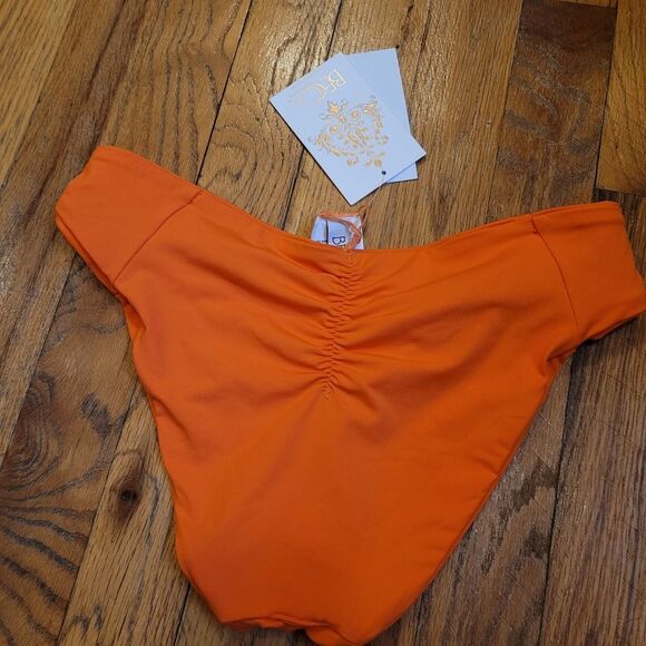 BECCA Baja Mar Hipster Bikini Bottom, Cheeky Coverage Orange XS - Picture 5 of 9
